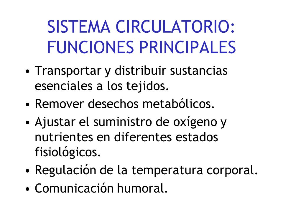 principales funciones del sistema vascular periferico